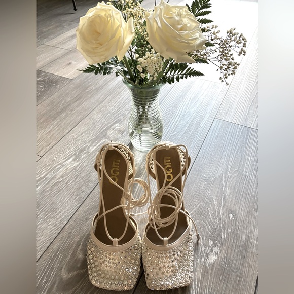 EGO Silver Rhinestone Heels - Picture 5 of 6